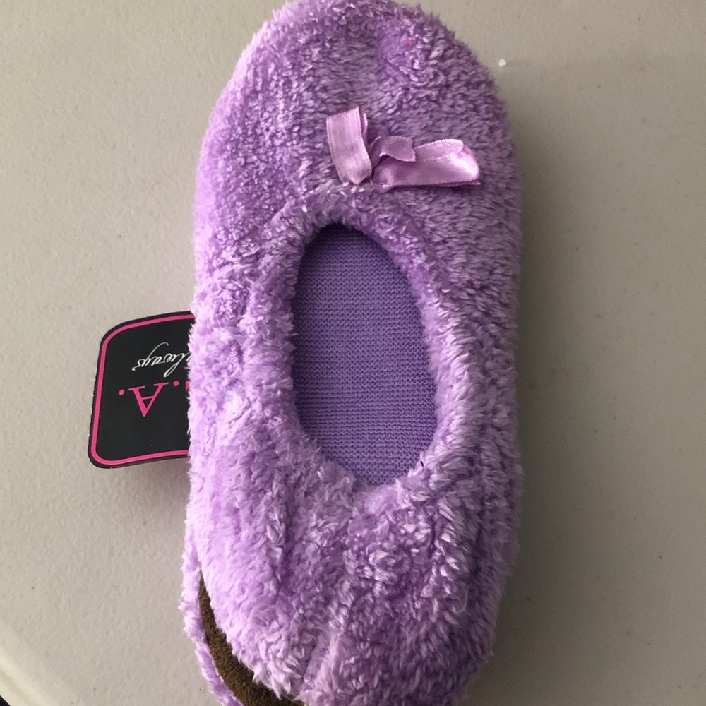 Lola Purple Fuzzy Slippers